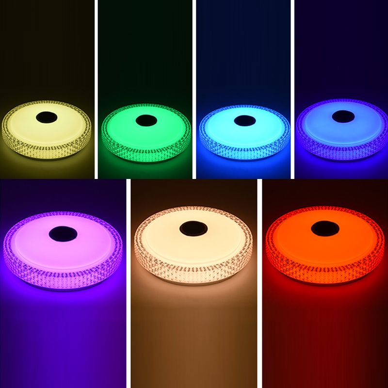 Weiße kreisförmige WLAN-Deckenleuchte, moderne LED-Acryl-Unterputzleuchte für Schlafzimmer