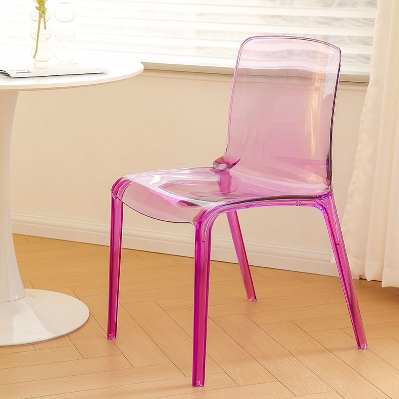 Modern Plastic Dining Chair Modern Low Back Stacking Armless Chair