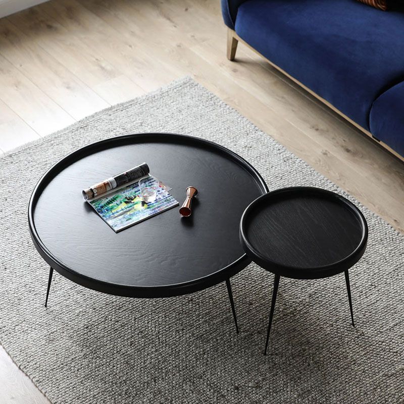 Modern Tray Top Coffee Table Round 3 Legs Coffee Table for Living Room