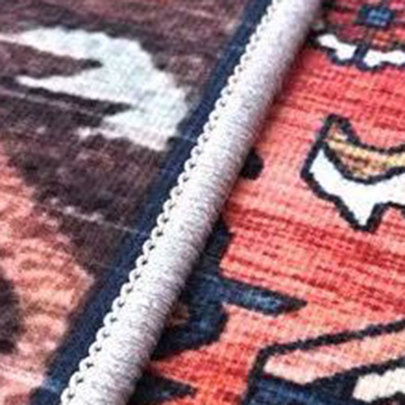 Bohemian Americana Pattern Rug Apricot Polyester Area Rug Anti-Slip Area Carpet for Bedroom
