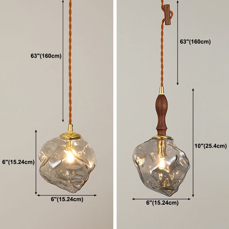 Glass Shade Hanging Light Modern Household Pendent Lighting Fixture for Dining Room