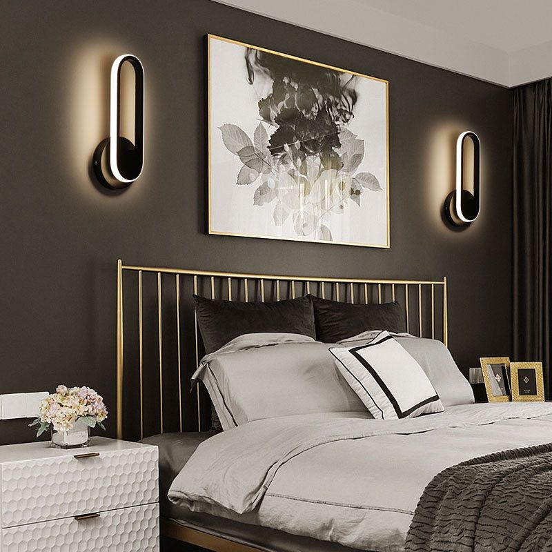 Contemporáneo de letrero de pared de pared simple de pared LED montada en la pared para la pared para la cama