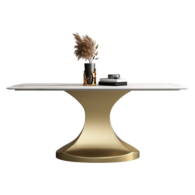 Glam Sintered Stone Dining Room Set Standard Height with Gold Leg Dining Furniture for Home Use