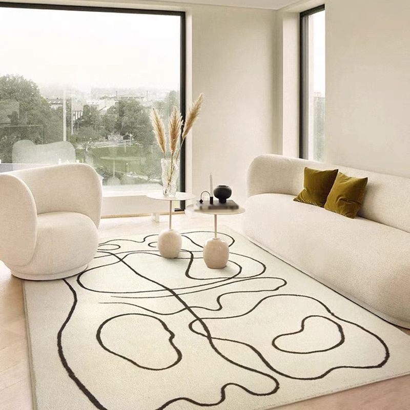 Tapis de ligne d'abricot Polyester Tapis de taches de teinture pour le salon