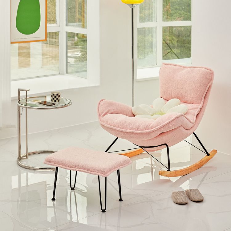 Modern Leather Rocking Chair Removable Cushions Rocker Chair for Drawing Room