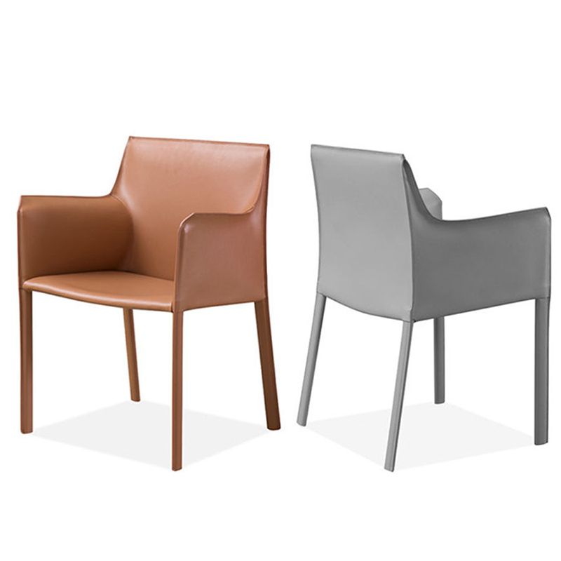 Contemporary Faux Leather Dining Chair Upholstered Dining Arm Chair