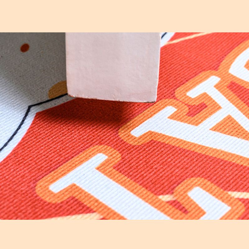 White Tone Modern Area Carpet Polyester Floral Print Indoor Rug Anti-Slip Backing Carpet for Living Room