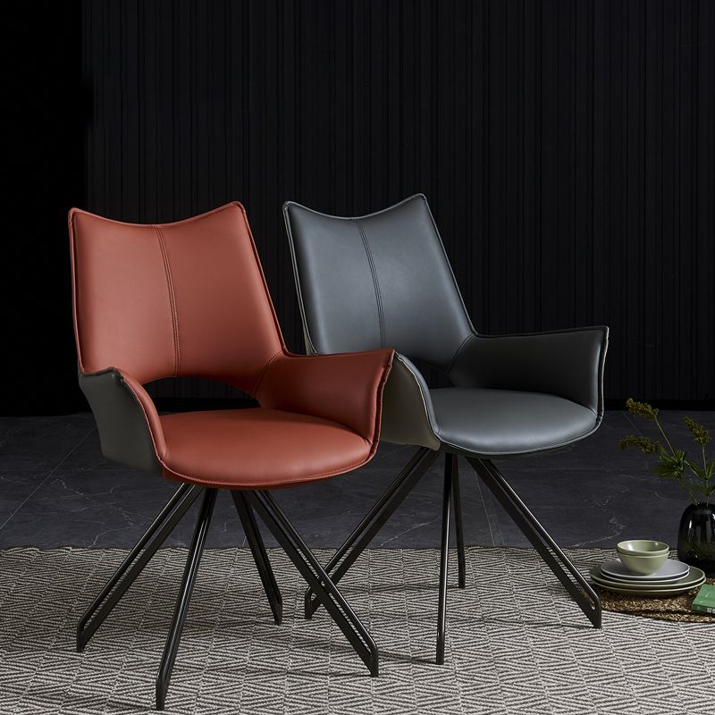 Silla de comedor de metal moderno sillón lateral giratorio para uso en restaurantes