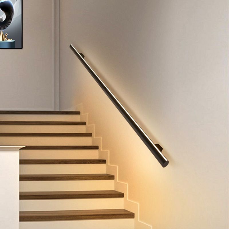 Forma lineal Luz de pared de metal Modern 1 Luz de la pared de la pared de luz en negro