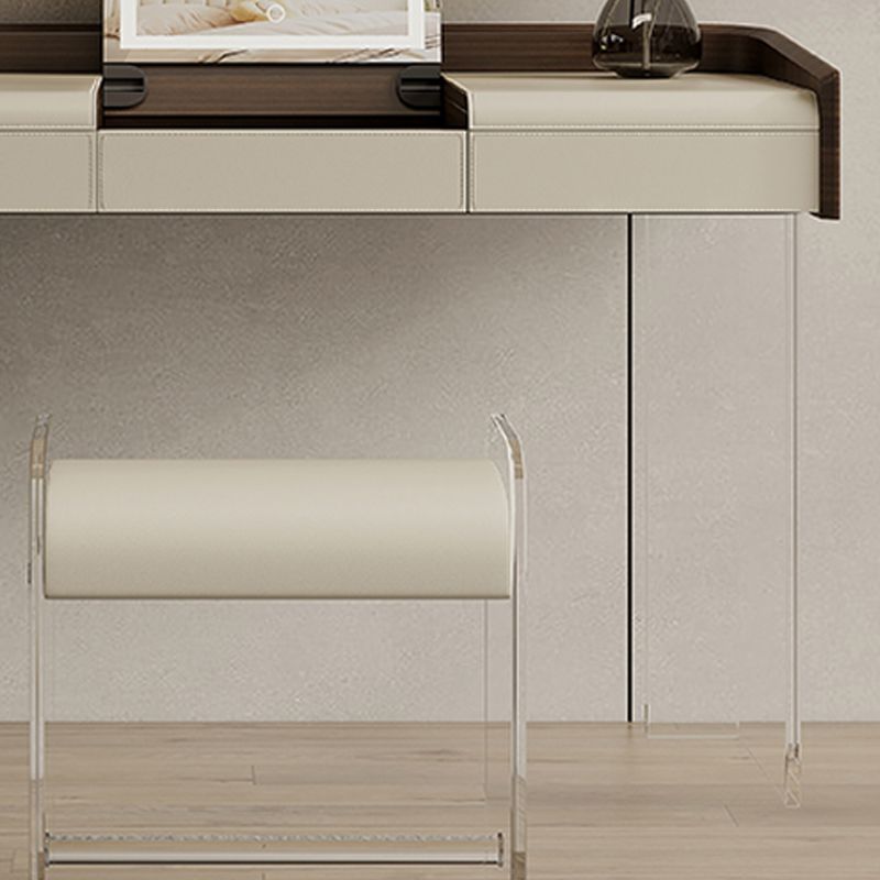 Flip-Top Make-up Vanity Wood Vanity Dressing Table with 5 Storage Drawers