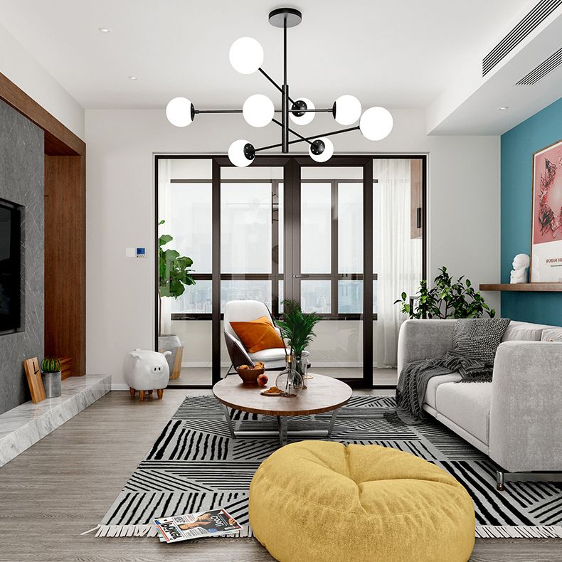 Burbujas sala de estar lámpara lámpara de lámpara vidrio de techo de estilo moderno luz en negro