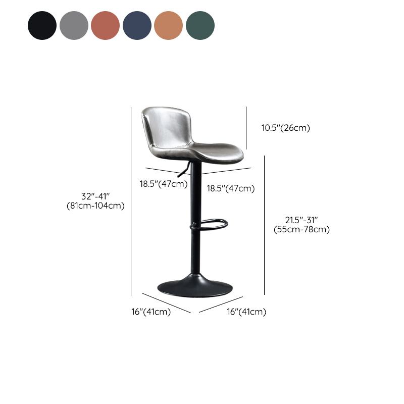 Modern Backrest Rotatable Counter Stool Iron Bar Stool with Cushion and Pedal