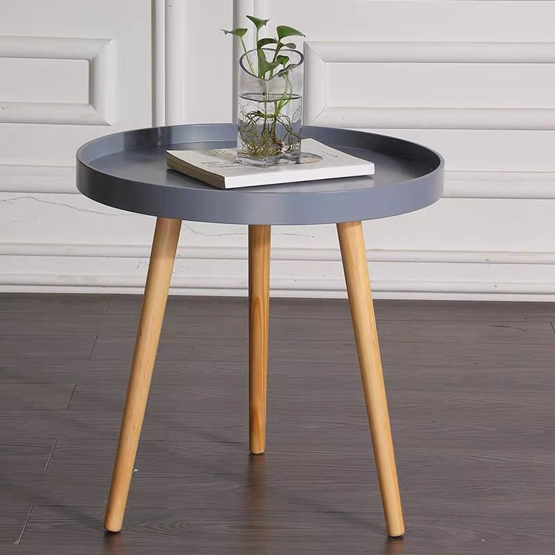 3 Legs Base Design Density Board  End Table with Round Side Table