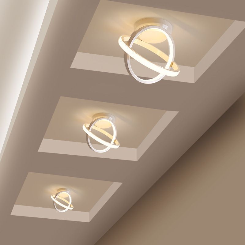 Lampada da soffitto da incasso in stile moderno con paralume rotondo a 2 luci