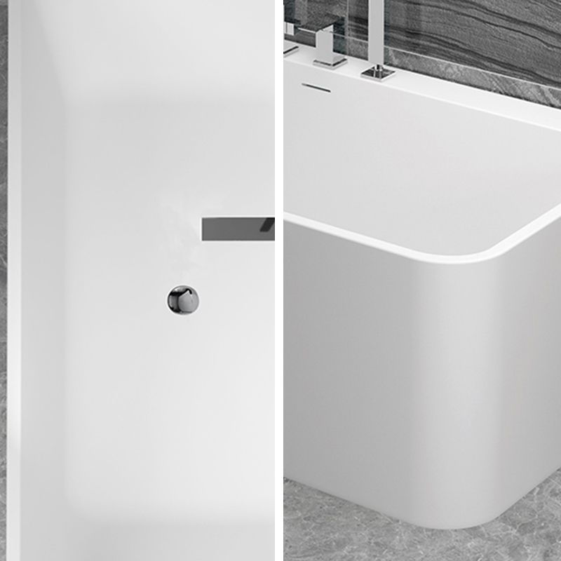 Stone Rectangular Soaking Bathtub Antique Finish Back to Wall Bath Tub