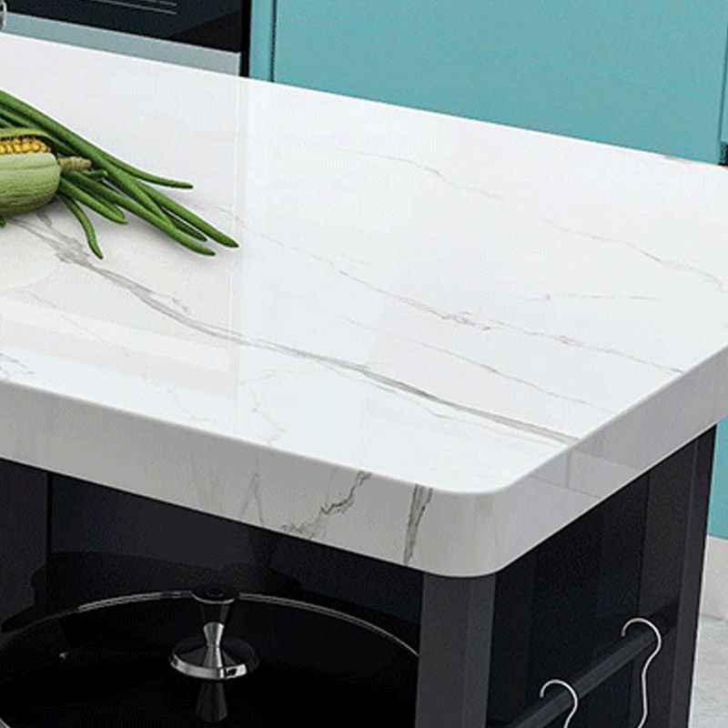 Dining Room Modern Prep Table Rectangular Kitchen Trolley with Storage Cabinet