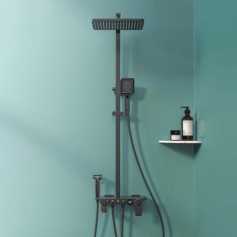 Modern Shower System Color Block Adjustable Spray Pattern Shower Head Combo