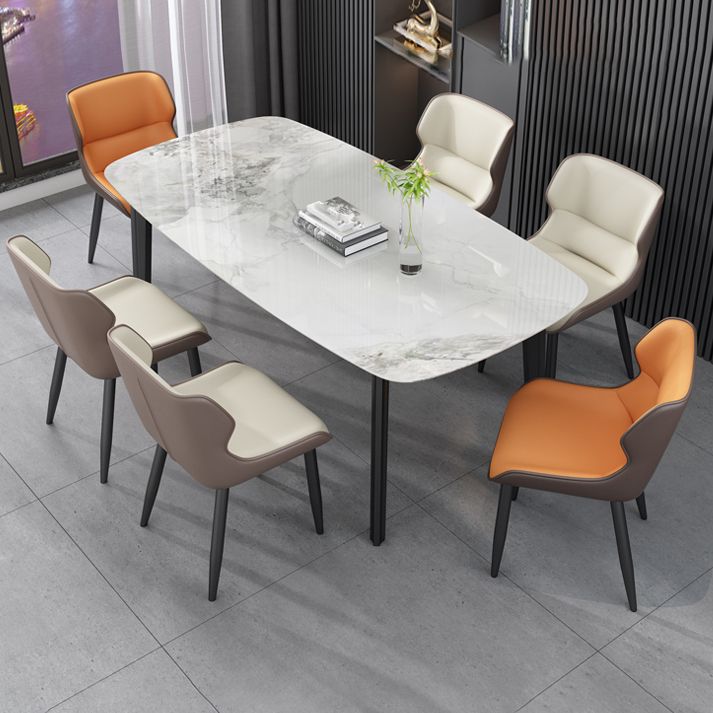 Silla de comedor tapizada de metal con respaldo industrial para el hogar (juego de 2)