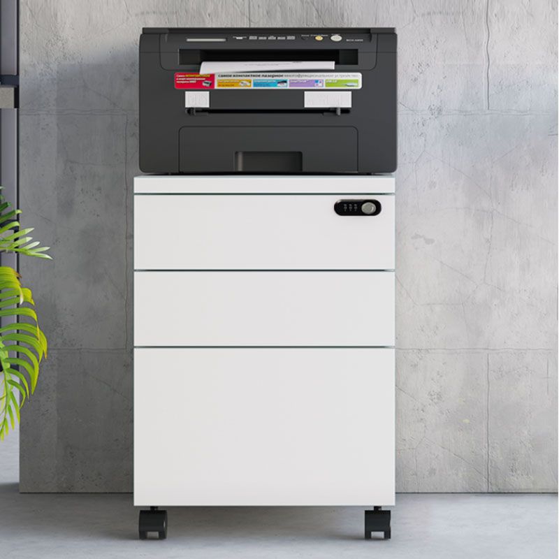 Modern File Cabinet Wooden Frame Lock Storage Filing Cabinet