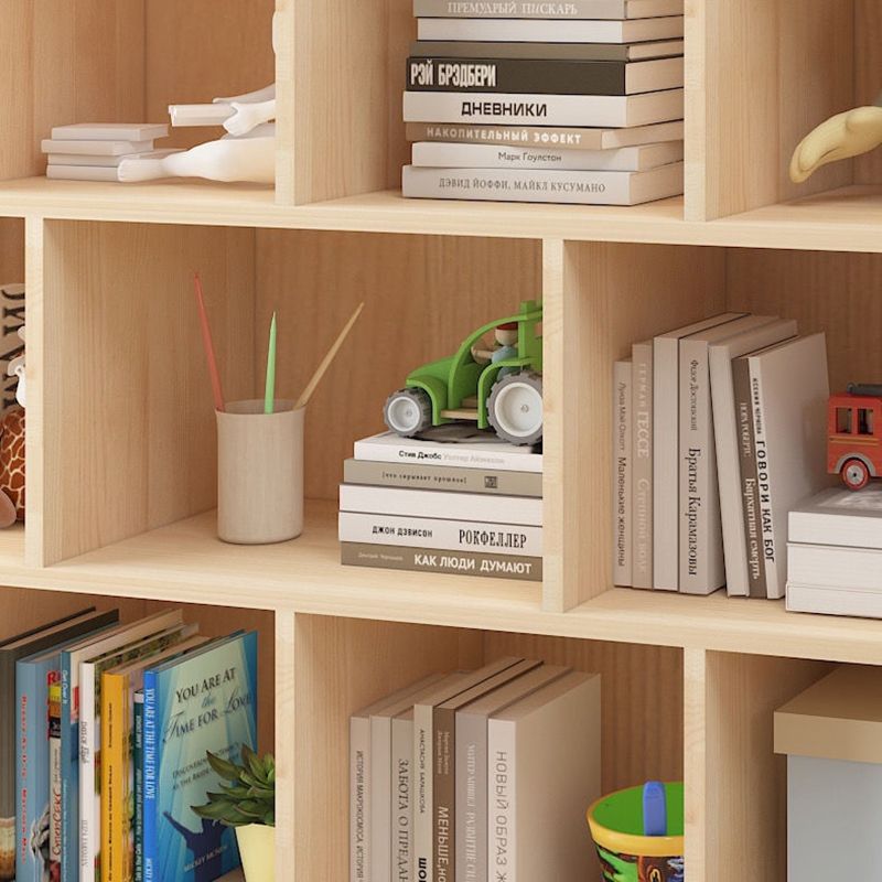 Contemporary Wooden Bookshelf Geometric Shelf Bookcase for Home Office