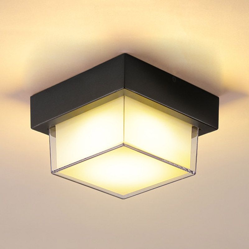 1-Light Flush Mount Light Halterung Herkömmliche LED in der Nähe von Deckenlampe mit weißem Acrylatschirm
