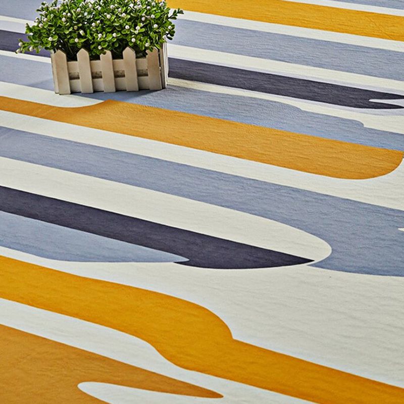 Individuality Graphic Pattern Area Rug Multicolored Modern Trendy Rug Polyester Anti-Slip Backing Carpet for Living Room
