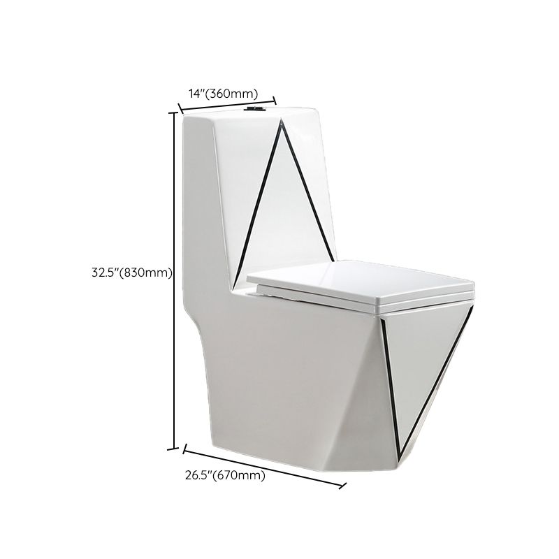 Traditional Floor Mounted Toilet Seat Included Toilet Bowl for Bathroom