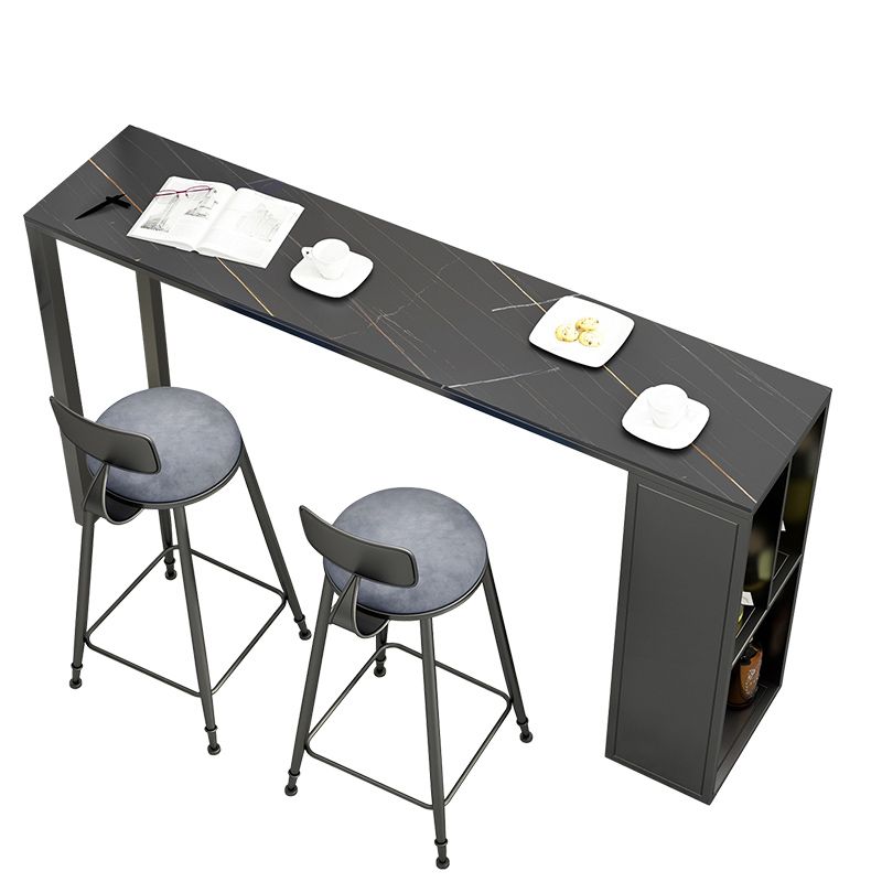 Glam Style Rectangle Bar Table 1/2/3 Pieces Stone Bar Table Set for Home