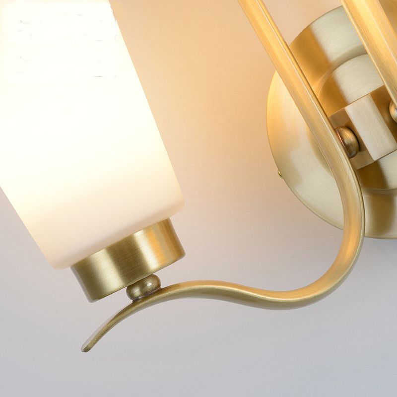 Côté de lampe murale en laiton en laiton blanc