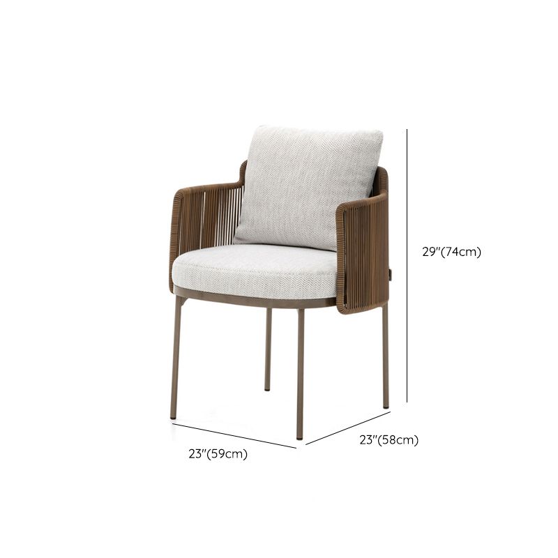 No Distressing Upholstered Patio Arm Chair Tropical Brown Armchair