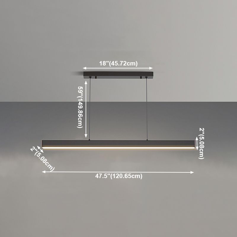 Esszimmer moderne Inselleuchte Schwarzes lineares Aluminium -Anhänger Licht