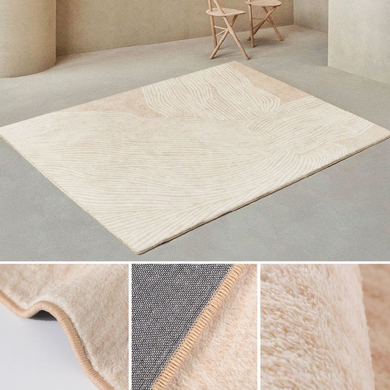 Simple Striped Rug Polyester Indoor Rug Non-slip Area Carpet for Living Room and Bedroom