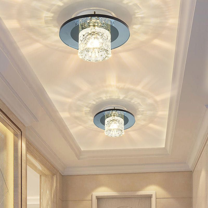 Kristallzylinder Flush Mount Beleuchtung Minimalistische LED Flush Mount Scheinwerfer für Flur