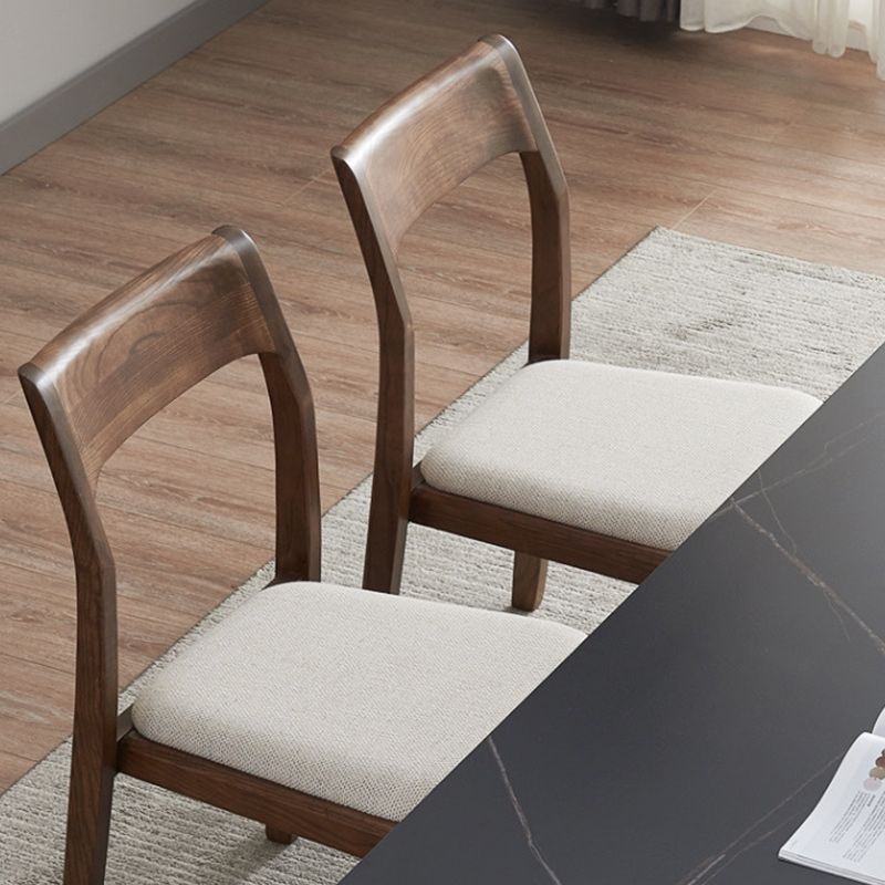 Modern Solid Wood Side Chair Open Back Dining Side Chair with Solid Wood Legs