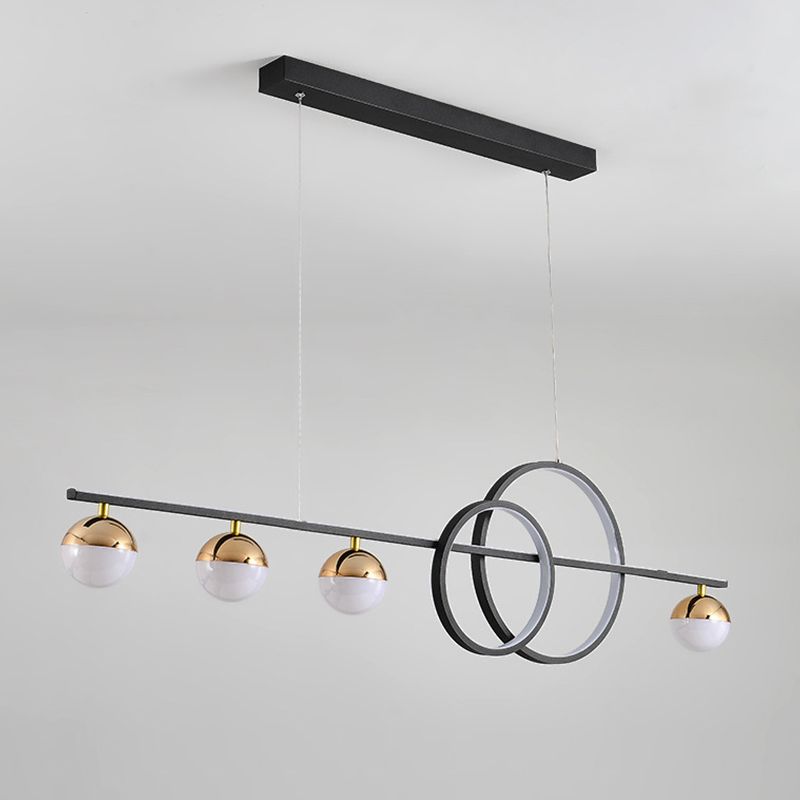 6-Light Golden/Black Ceiling Light LED Kitchen Island Lighting for Dining Table