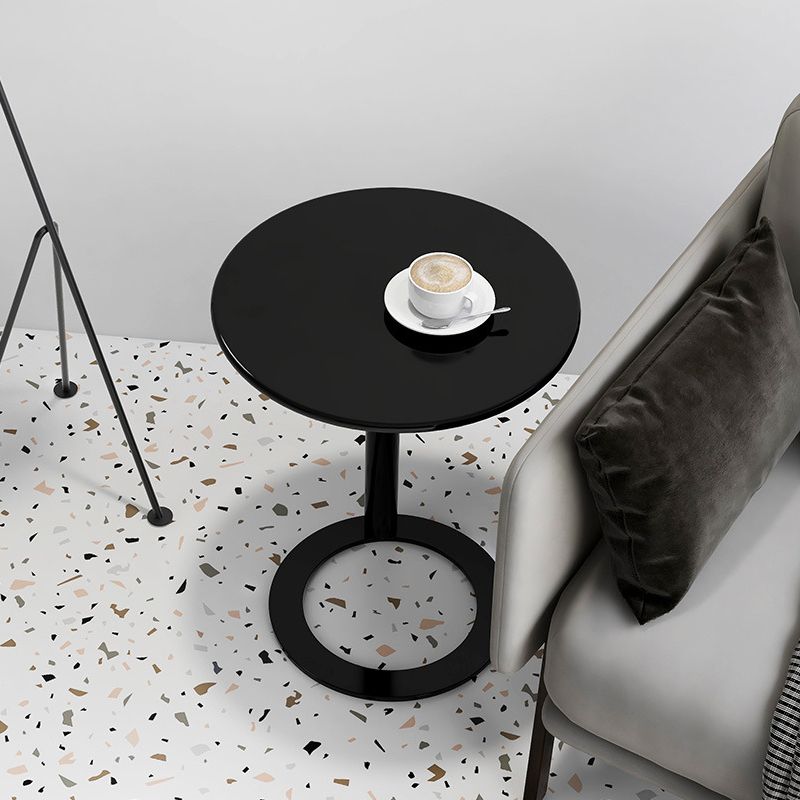 Round C-shape Side Table Modern Metal Sofa Side Accent Table