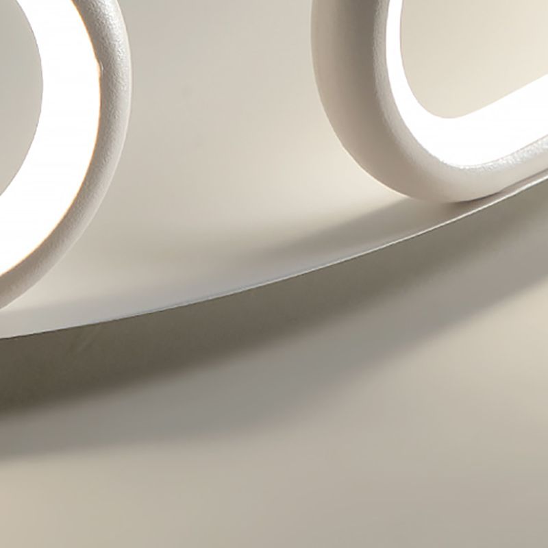 Circle Ceiling Mounted Light Modern Style Metal LED White Ceiling Light Fixture