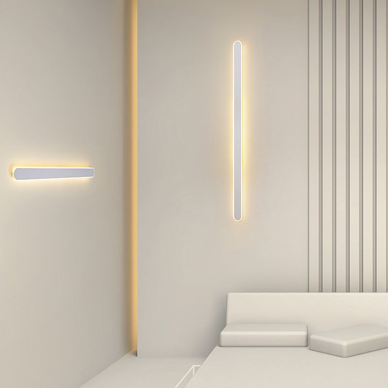 Metal Straight Wall Light Nordic Style 1 Light LED Wall Sconce for Living Room