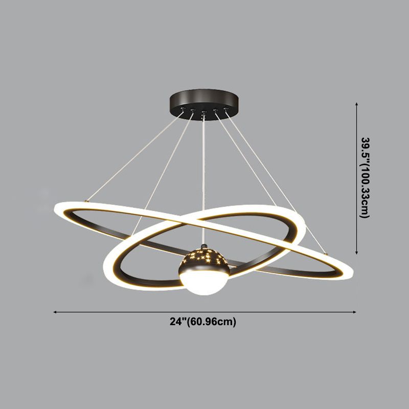 Accesorio de iluminación de lámpara de metal escalonado 3 luces de estilo moderno luz colgante de techo