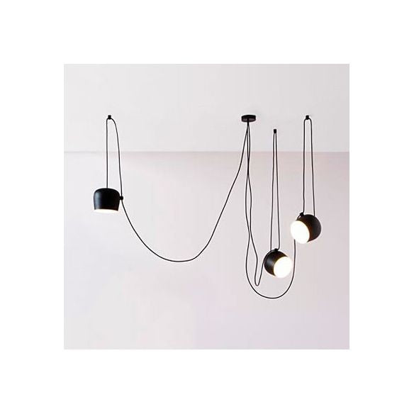 Metal Swag Pendant Light Kit Modern 3/4 Heads Hanging Pendant Light in Black/White with Adjustable Cord