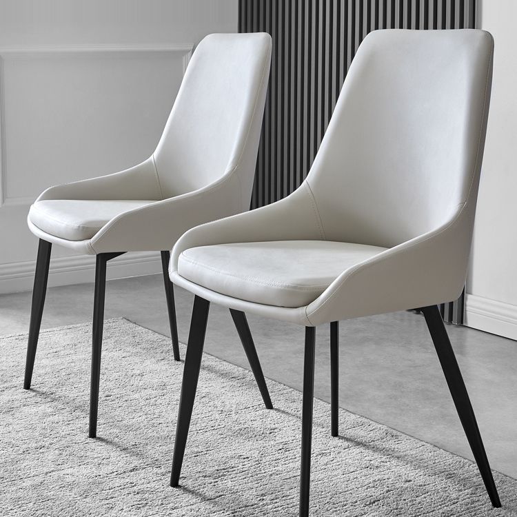 Chaises de salle à manger contemporaines en cuir, fauteuil rembourré avec pieds en métal pour restaurant