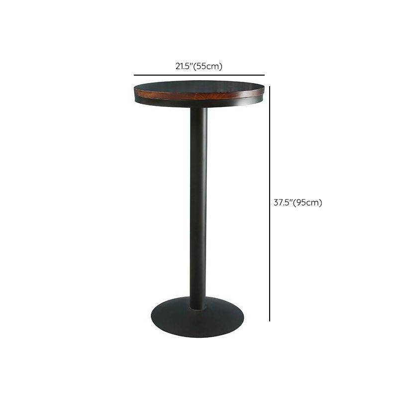 Solid Wood Pub Table Bar Height Industrial Round Bar Table for Indoor