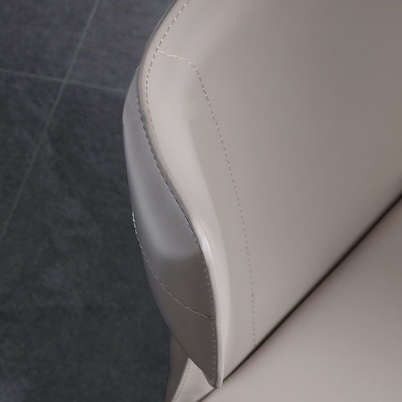 Silla de comedor de cuero moderna, silla lateral sin brazos con respaldo para uso doméstico