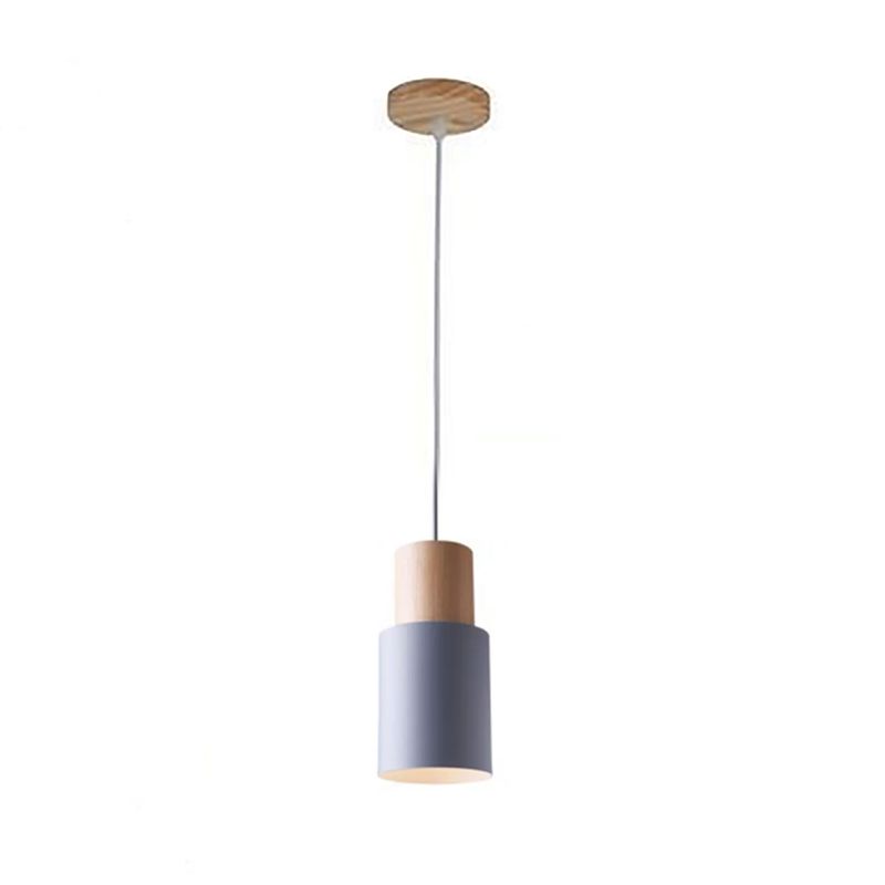 1 Light Modern Pendants Light Fixtures Cylinder Hanging Light for Living Room