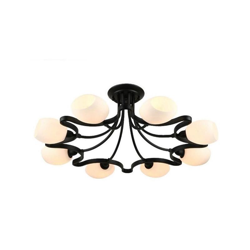 Wohnzimmer Deckenbeleuchtung Simplicity Glas Schwarz Halbbündig Mount Lampe