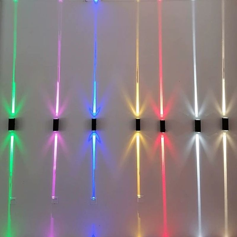 Modern Style Rectangular Wall Mounted Lamps Metal 2 Lights Wall Light Sconces