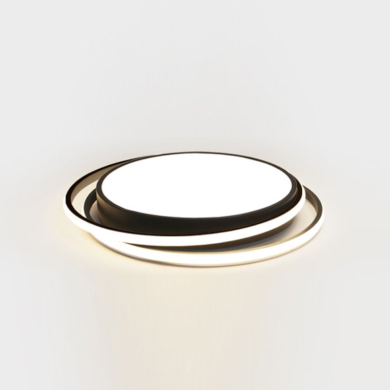 Luminaire de plafond encastré à montage encastré de simplicité noire Lumière montée au plafond de LED