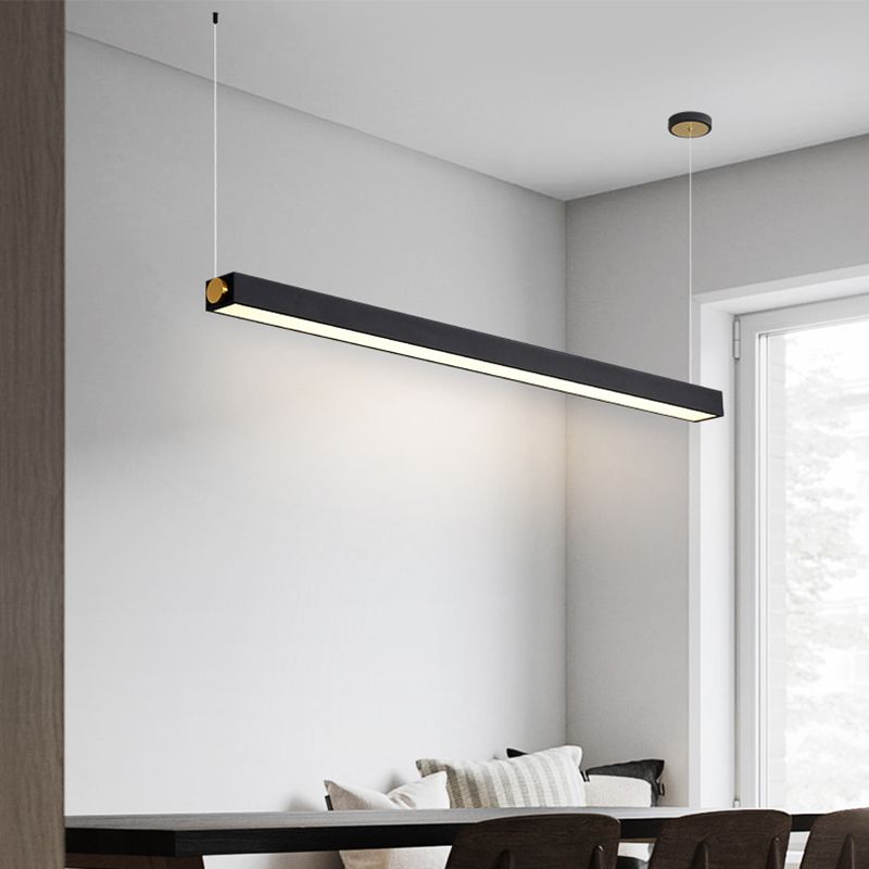 Lineare Inselbeleuchtung im modernen präzisen Stil Acryl -LED -Anhänger Licht