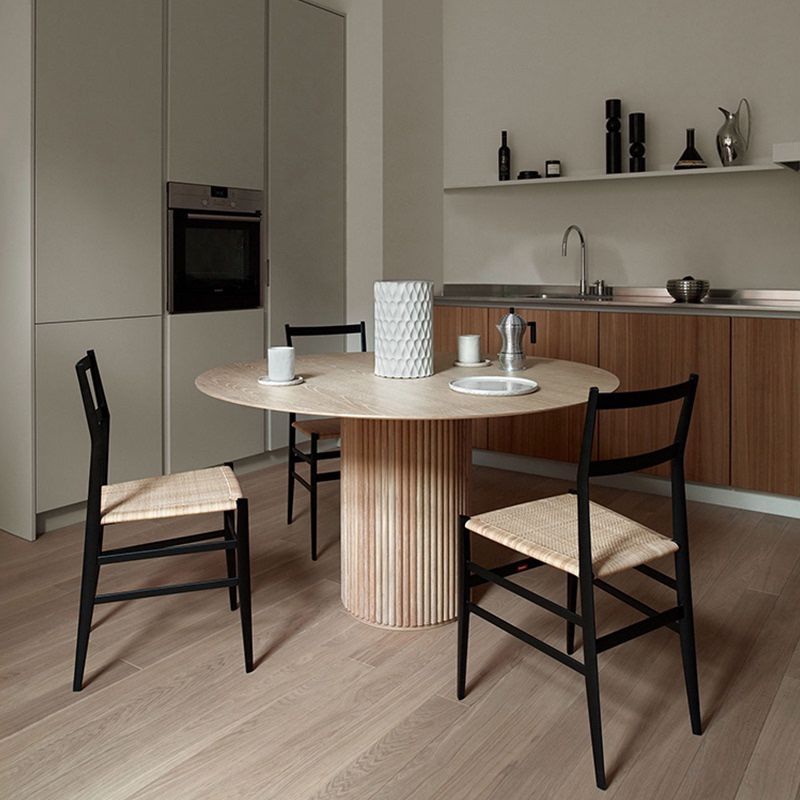 Solid Wood Round/Oval Dining Table Modern Contemporary Kitchen Table for Restaurant