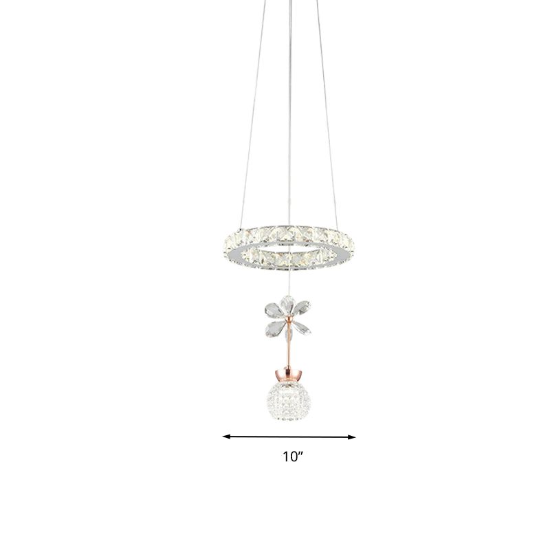 Moderne 1/3/5 Köpfe Kronleuchter Anhänger Leichter Chromkreis/Zahnrad Hanging Light Kit mit Verleumdungskristallschatten